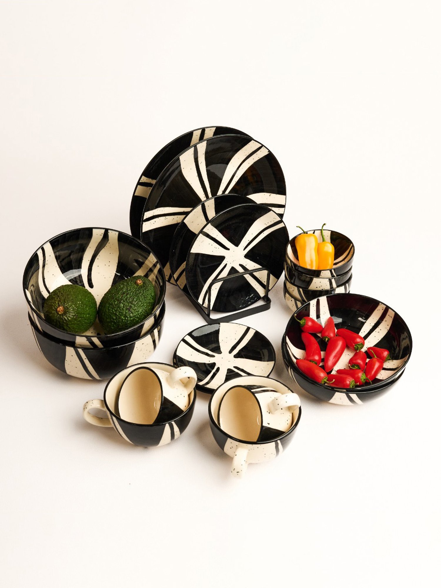 BlackCarrot Ceramic Dinner Set for Couple