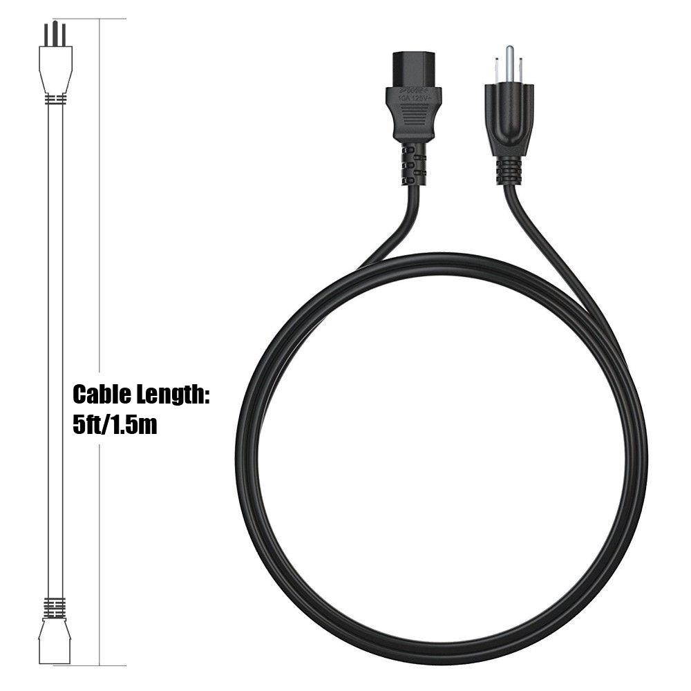 ABLEGRID 5ft/1.5m UL Listed AC Power Cord Outlet Socket Cable Plug Lead for Acer S1200 P5205 P5290 P7290 S5201, S5201M P7500 P7205 P7203 P1206 Home Theater DLP Projector