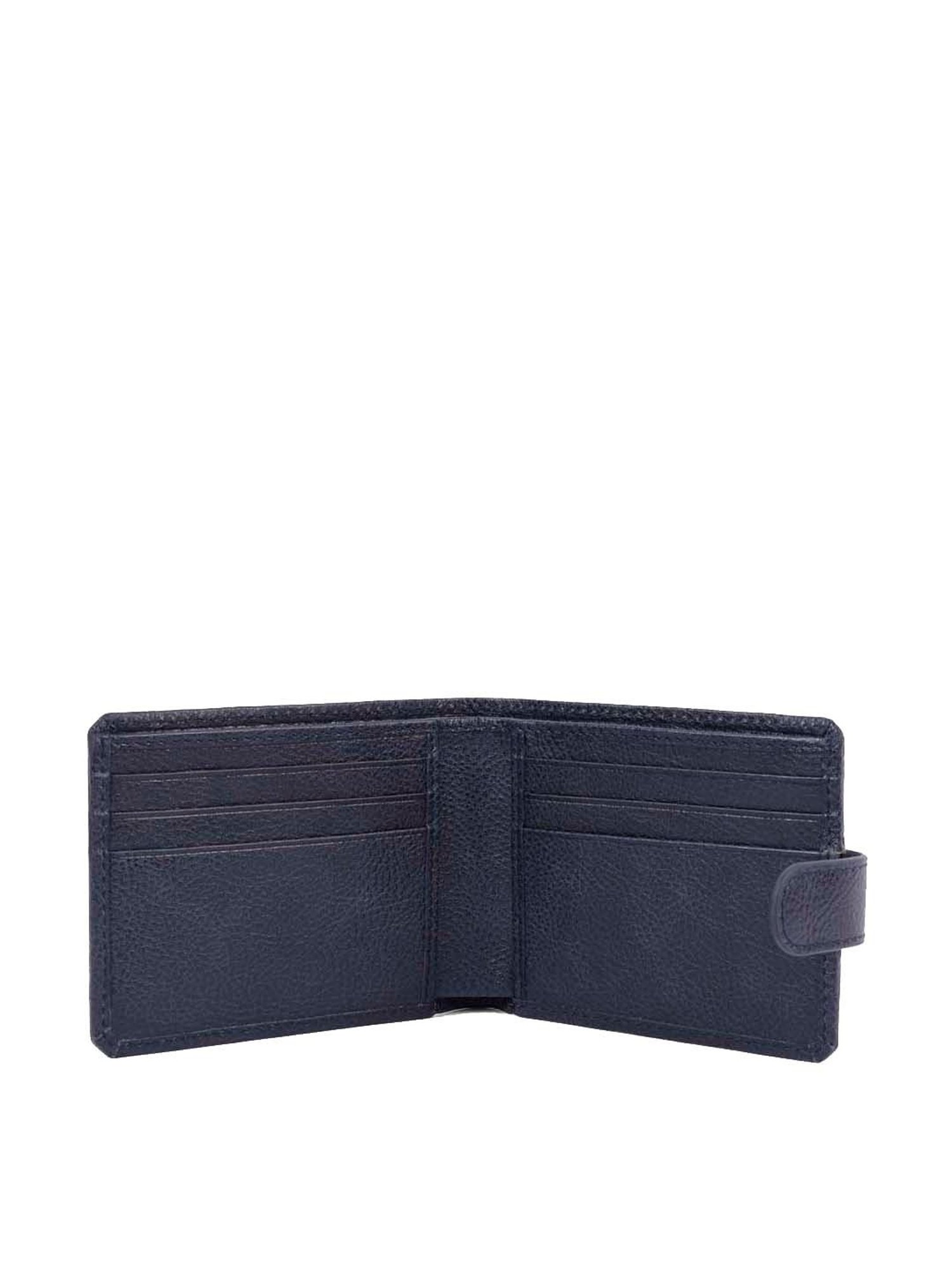 BELWABA Navy Casual Leather Bi-Fold Wallet for Men