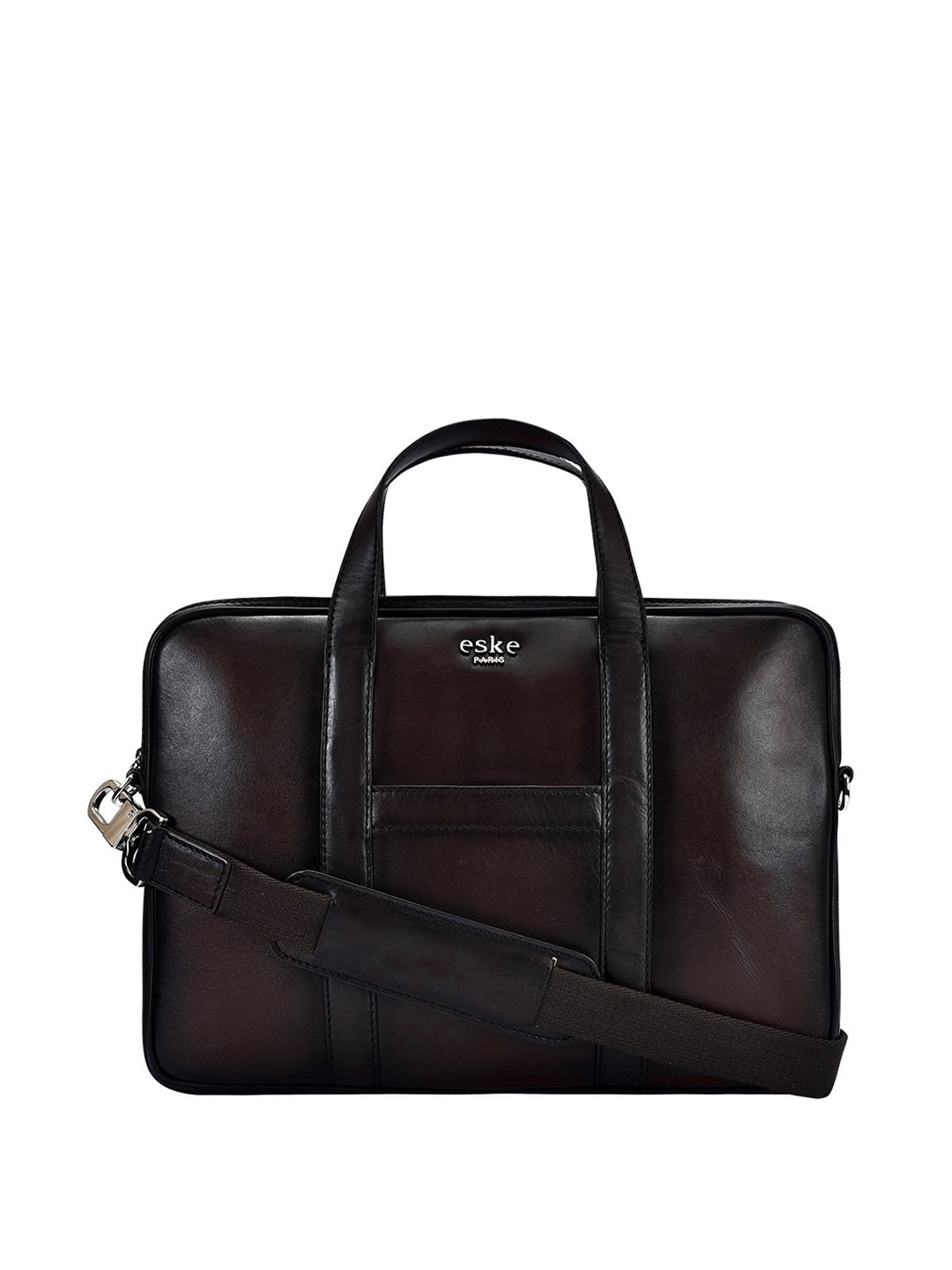 Eske Clark Dark Brown Leather Medium Laptop Messenger Bag