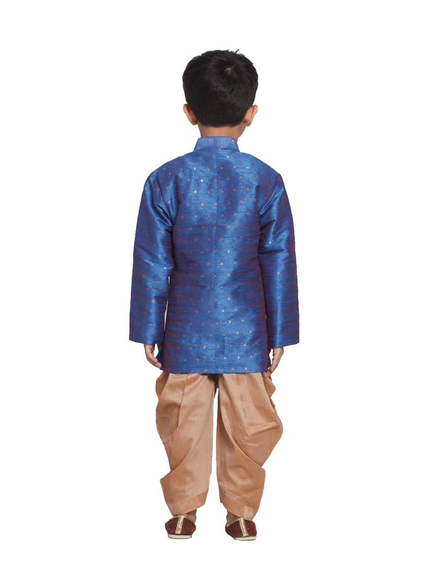 VASTRAMAY Boys Turquoise Floral Full Sleeves Indowestern