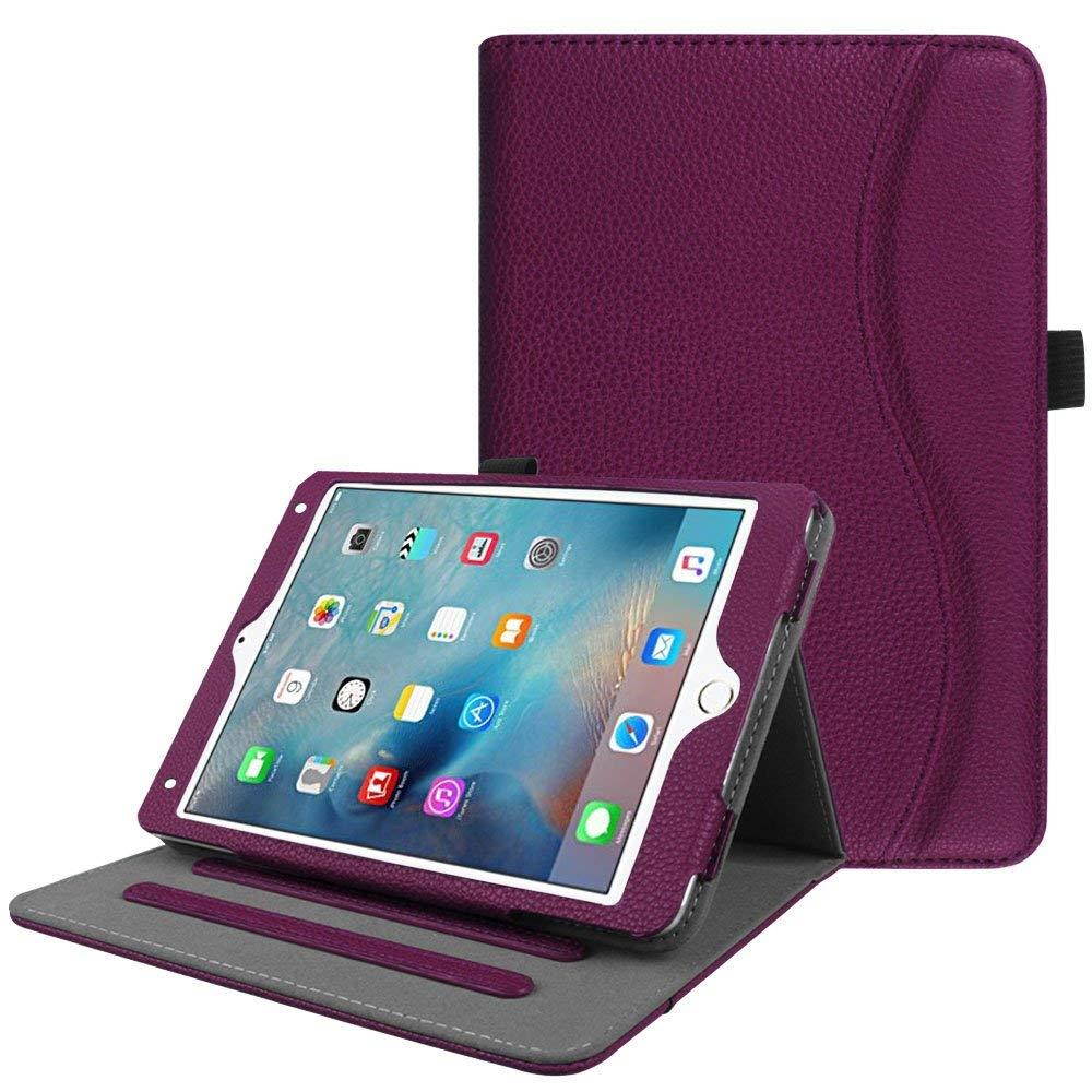 Fintie iPad Mini 4 Case [Corner Protection] - [Multi-Angle Viewing] Folio Smart Stand Protective Cover with Pocket, Supports Auto Wake/Sleep for Apple iPad Mini 4 (2015 Release), Purple