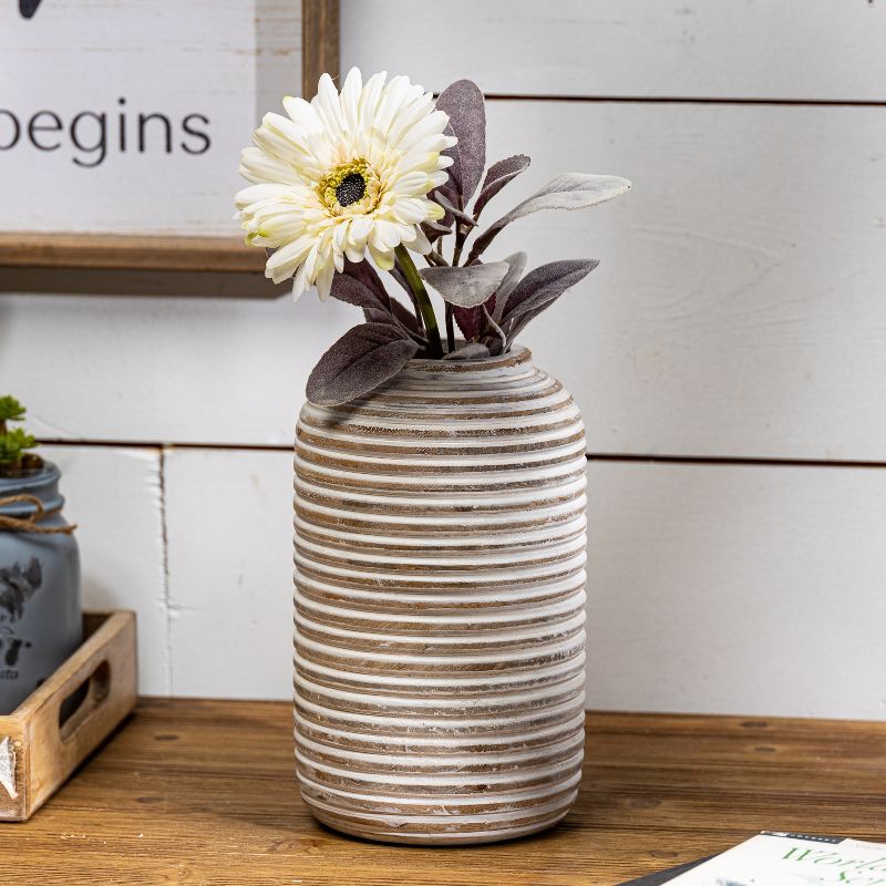 Lone Elm Studios Set of 2 9-inch tall Wooden Flower Vase