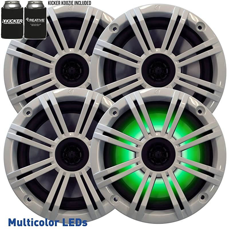 6.5" White LED Marine Speakers (Qty 4) 2 Pairs of OEM Replacement Speakers