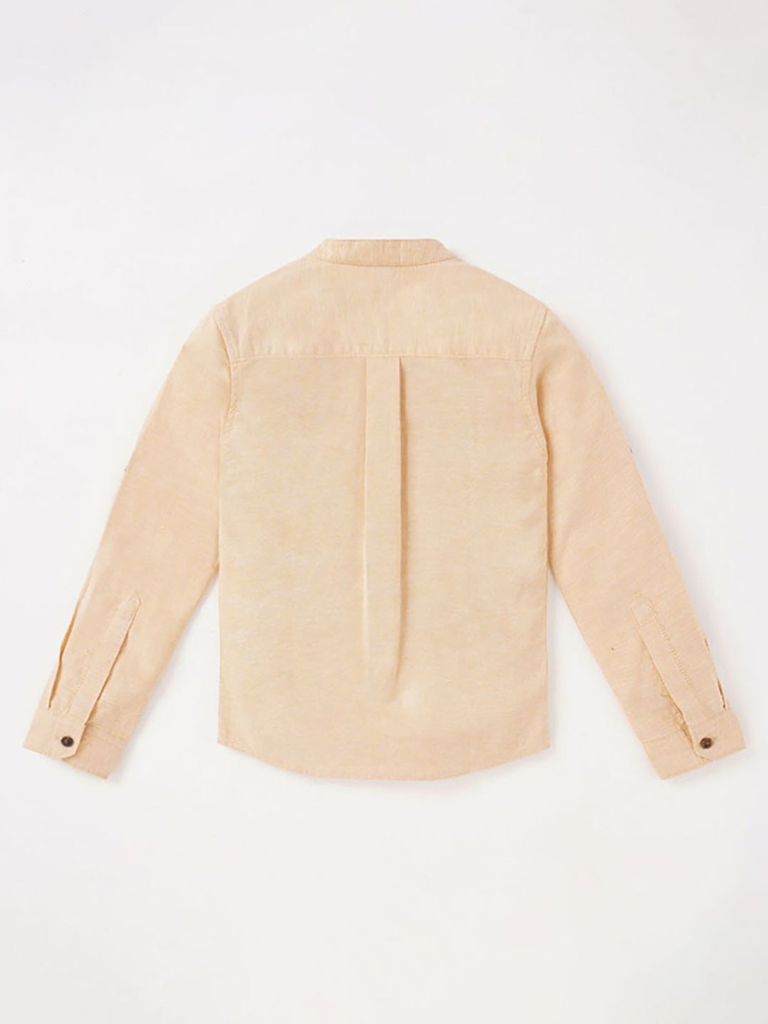 Ed-a-Mamma Kids Light Yellow Solid Full Sleeves Shirt