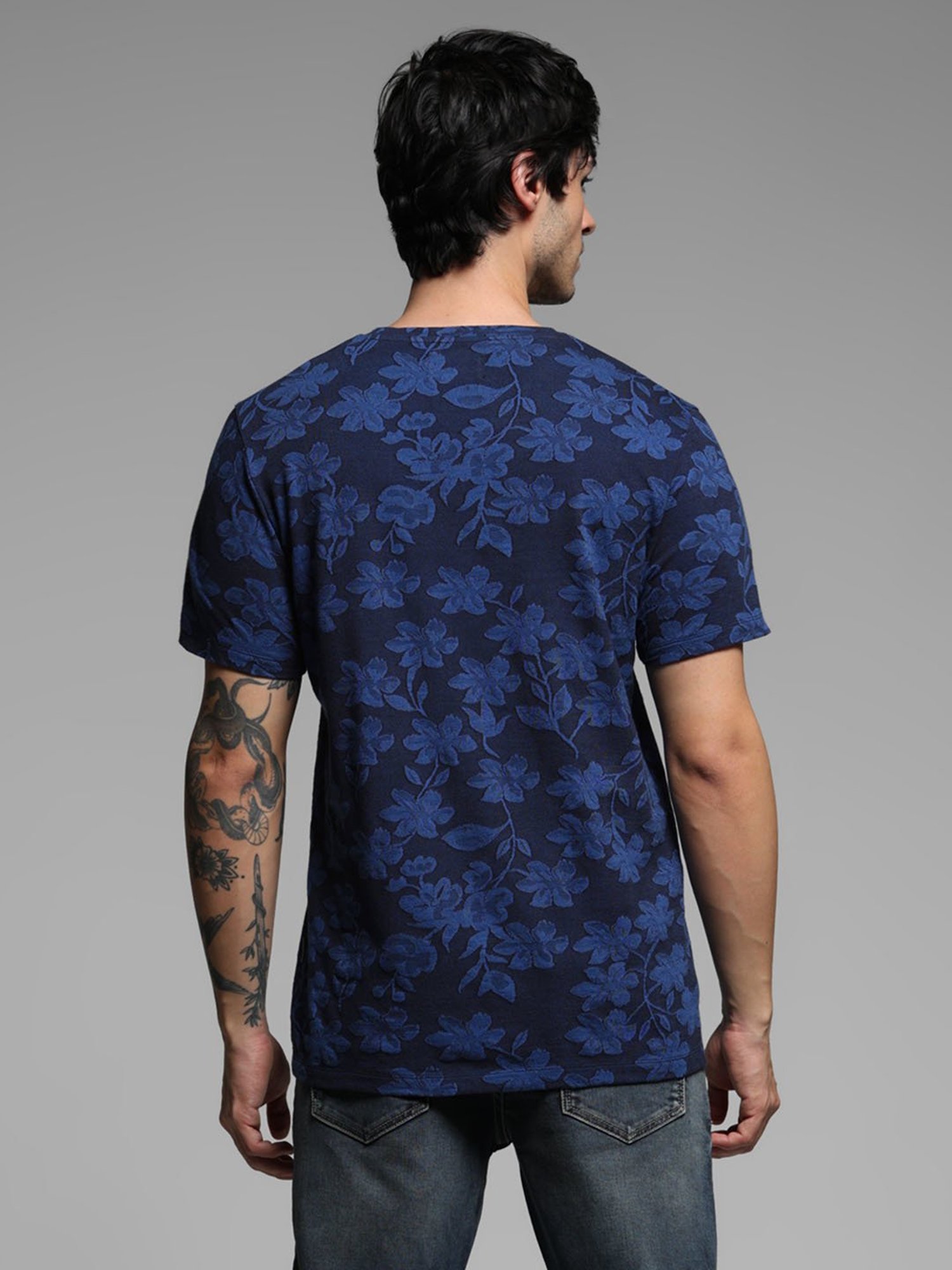 Jack & Jones Outer Space Cotton Slim Floral T-Shirt