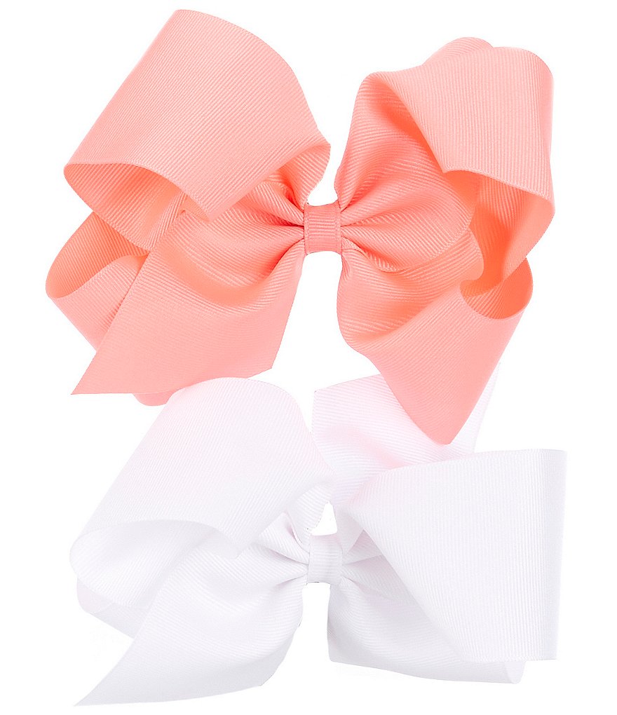 Copper Key Patterned Sparkle and Grosgrain Overlay King Bow