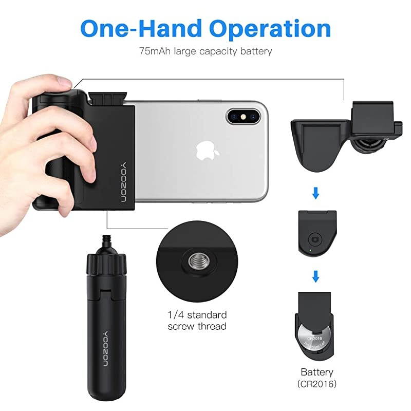 Bluetooth Phone TripodMini Selfie Stick Tripod Stand Holder Head Standard Screw Adapter with Wireless Remote Shutter Support SLR FunctionCompatible with iPhoneAndroid PhoneDigital Camera