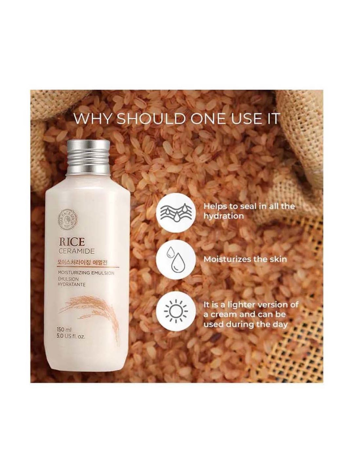 The Face Shop Rice & Ceramide Moisturizing Emulsion - 150 ml