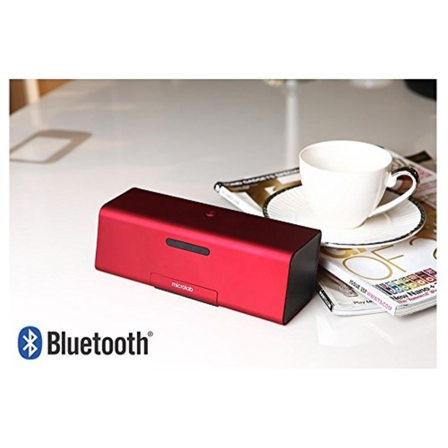 Microlab MD 212 Portable Bluetooth Speaker Dock with 30-pin Connecter and Mic (Red)