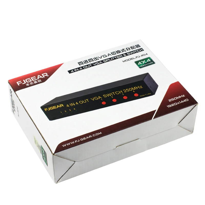 VGA Splitter Switch 4 Input 4 Output 4 Way Switcher Resolution Multi signal converter 1920x1440 FJ-404
