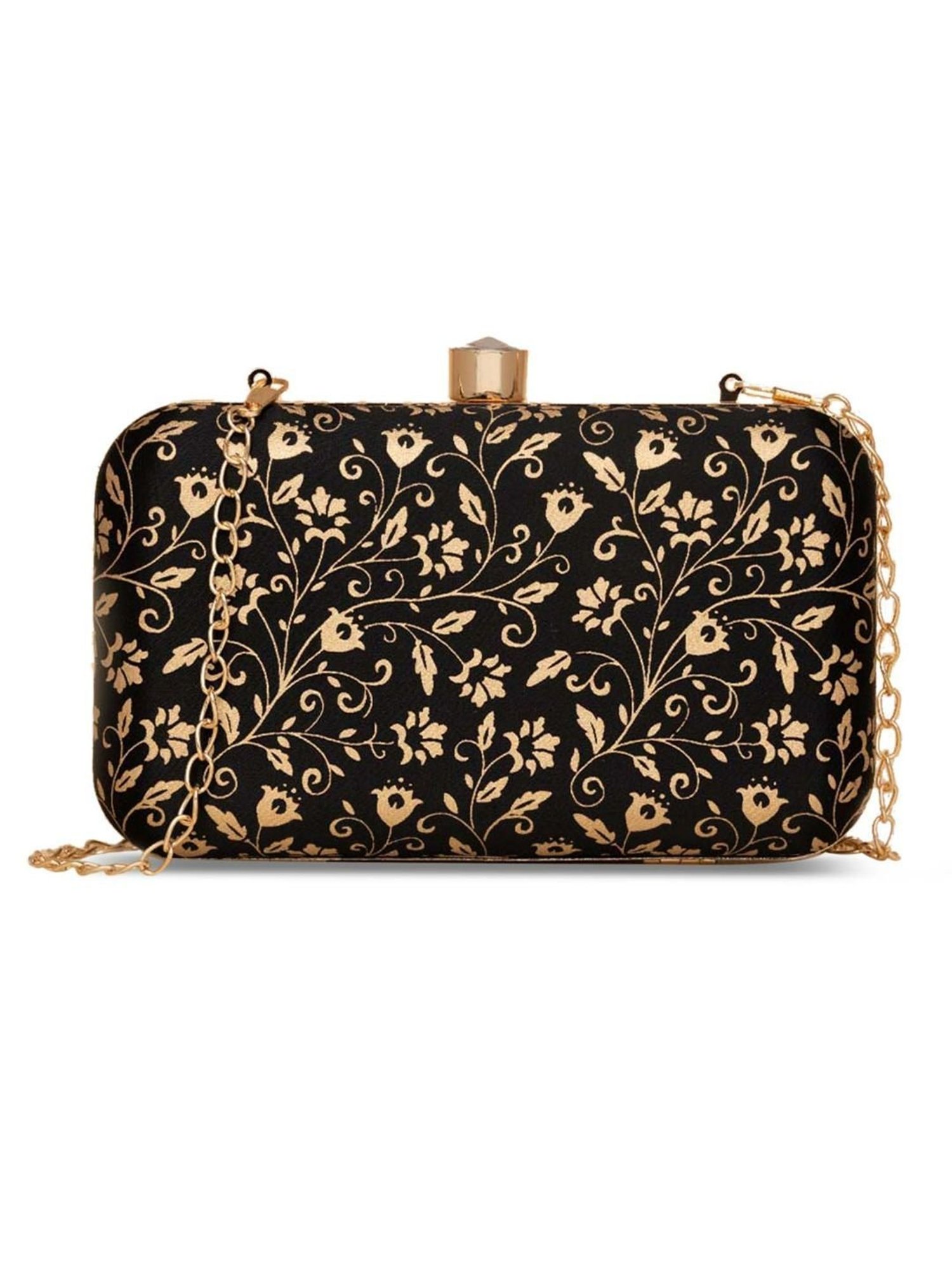 ZOUK Black Floral Small Clutch