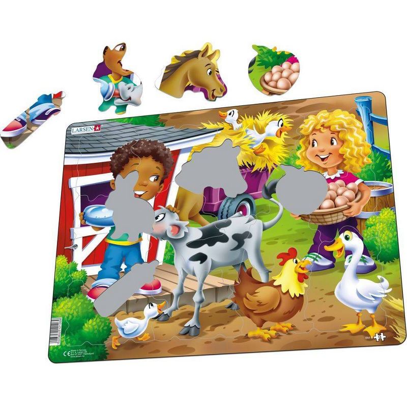 Springbok Larsen Farm Kid with Calf Children's Jigsaw Puzzle 15pc