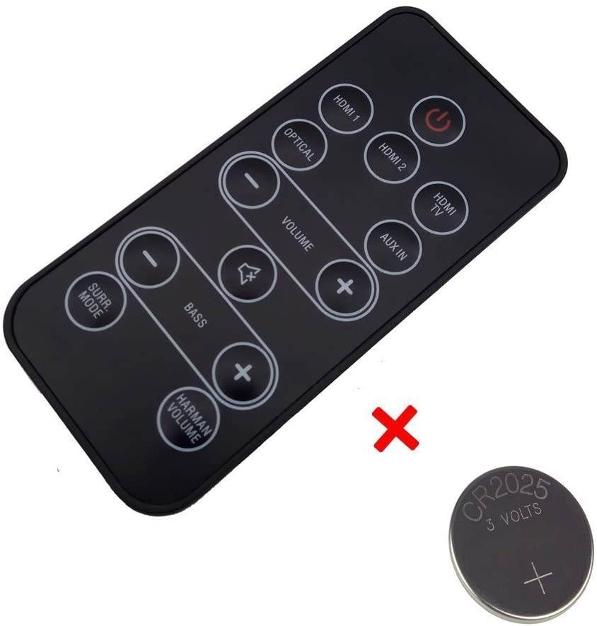 New Remote Control Replacment for Harman Kardon SB 26 SB26 060HSB26RM0 06-0HSB26-RM0 Bluetooth Sound Bar with CR2025 Battery