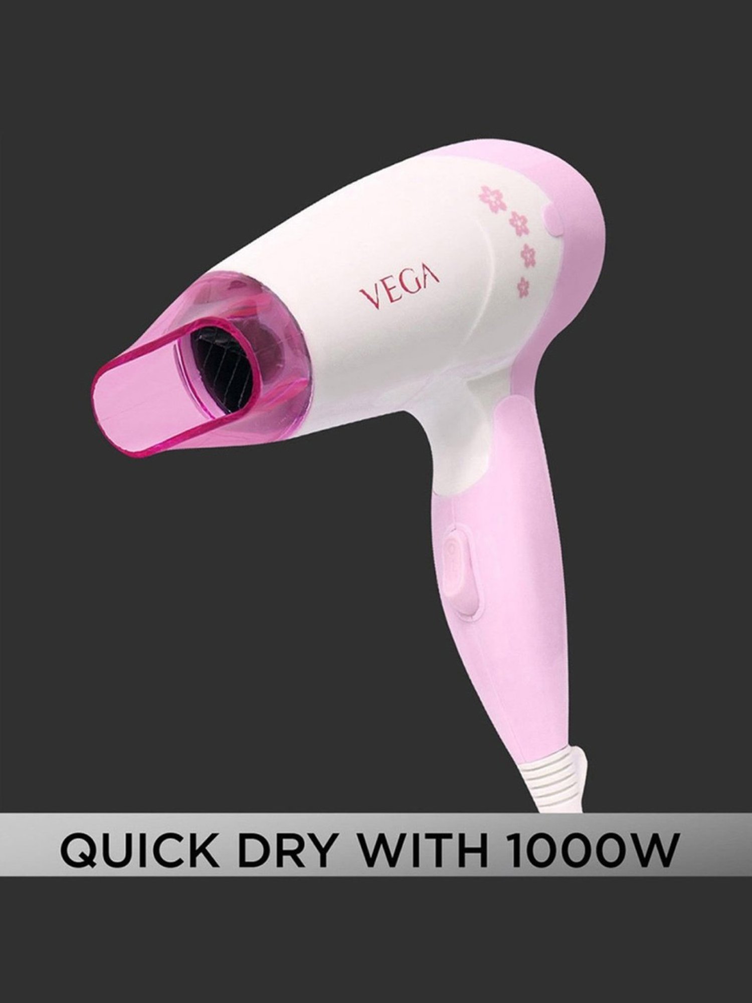 Vega Smooth Curl VHCH-03 Hair Curler & Insta Glam VHDH-20 Hair Dryer Combo (Multicolor)