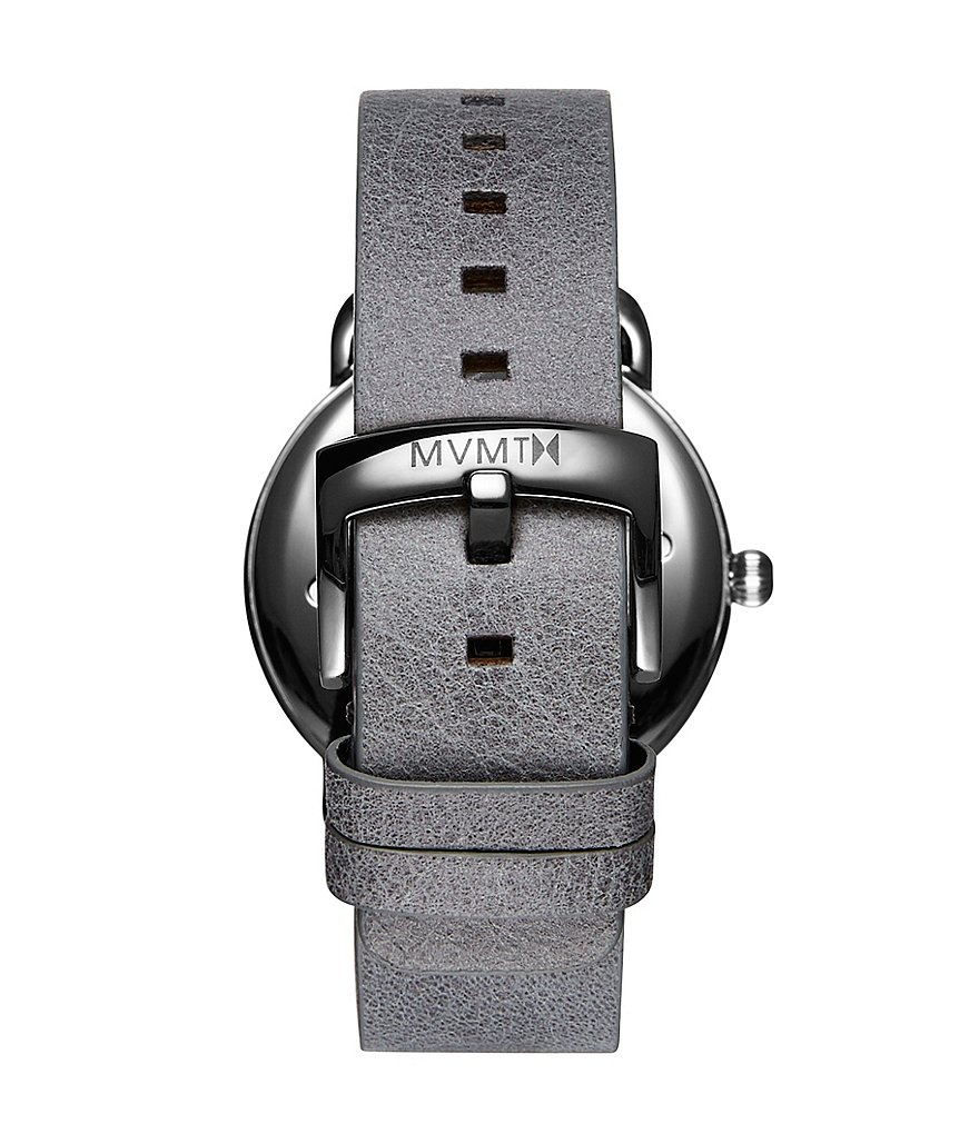 MVMT Revolver Collection Gotham Grey Leather Watch