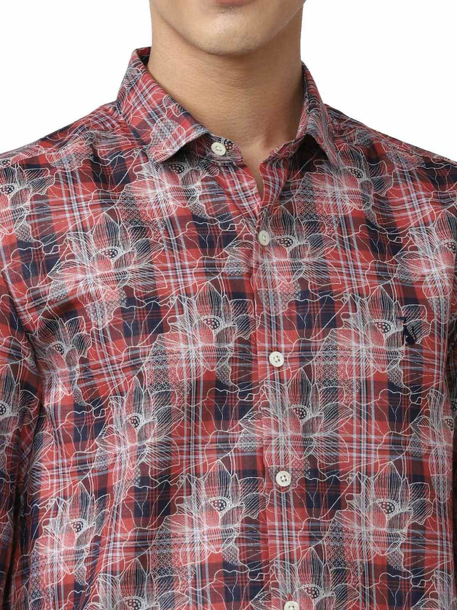 Simon Carter London Pink Printed Slim Fit Shirt