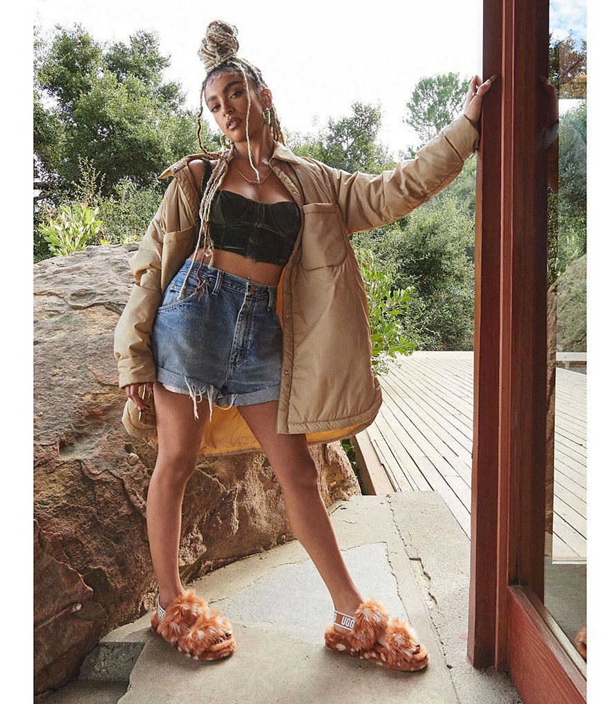 UGG&reg; Oh Yeah Spots Faux Shearling Slides