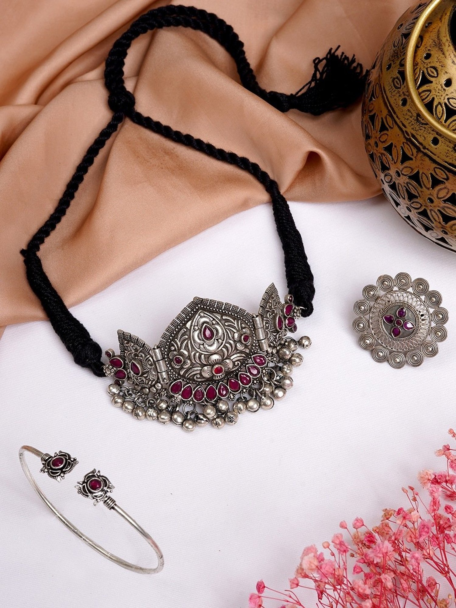 Teejh Pitara Collection Kaivalya Oxidized Jewellery Set
