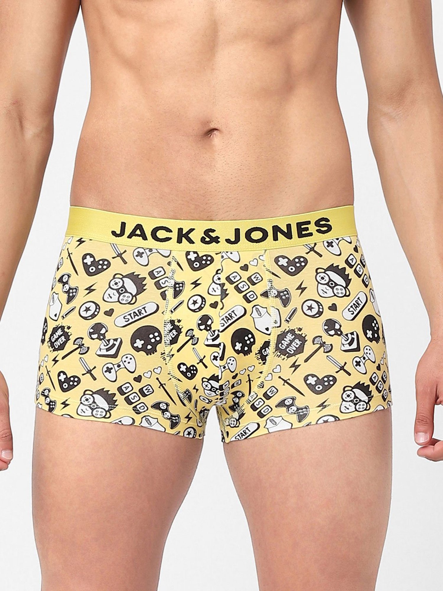 Jack & Jones Yellow Printed Trunks