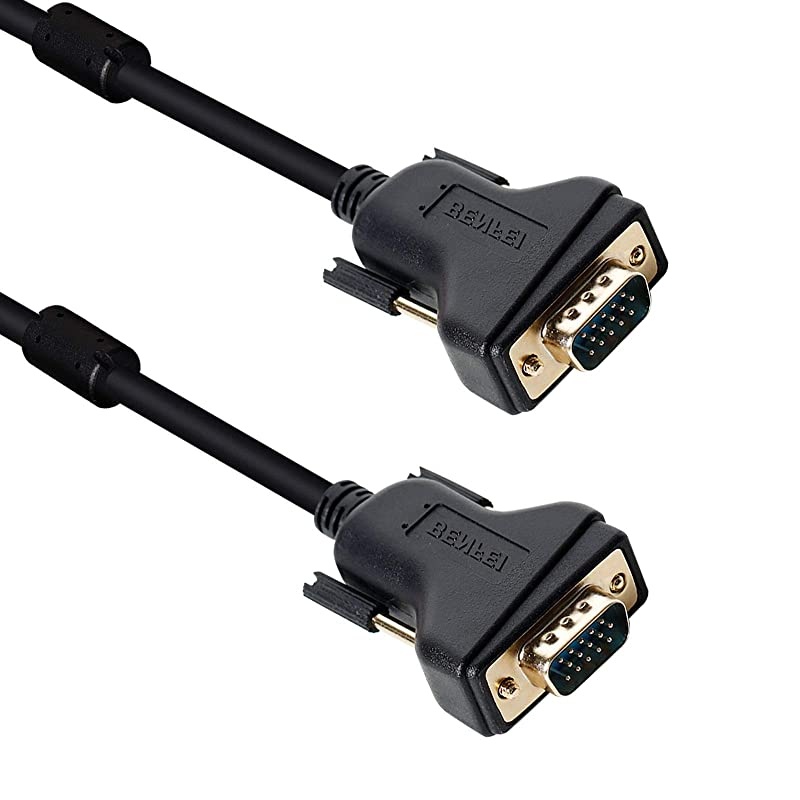 VGA to VGA Cable,  VGA to VGA 6 Feet Cable with Ferrites