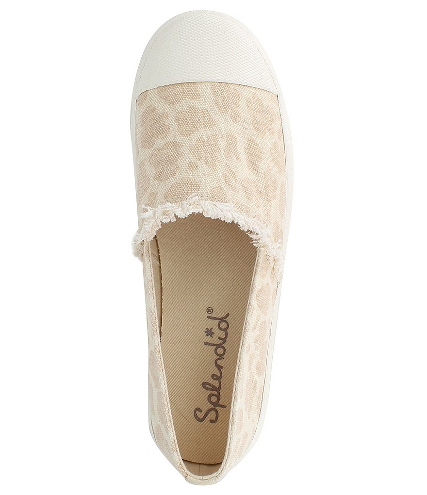 Splendid Aida Cheetah Print Canvas Fray Edge Slip-On Sneakers