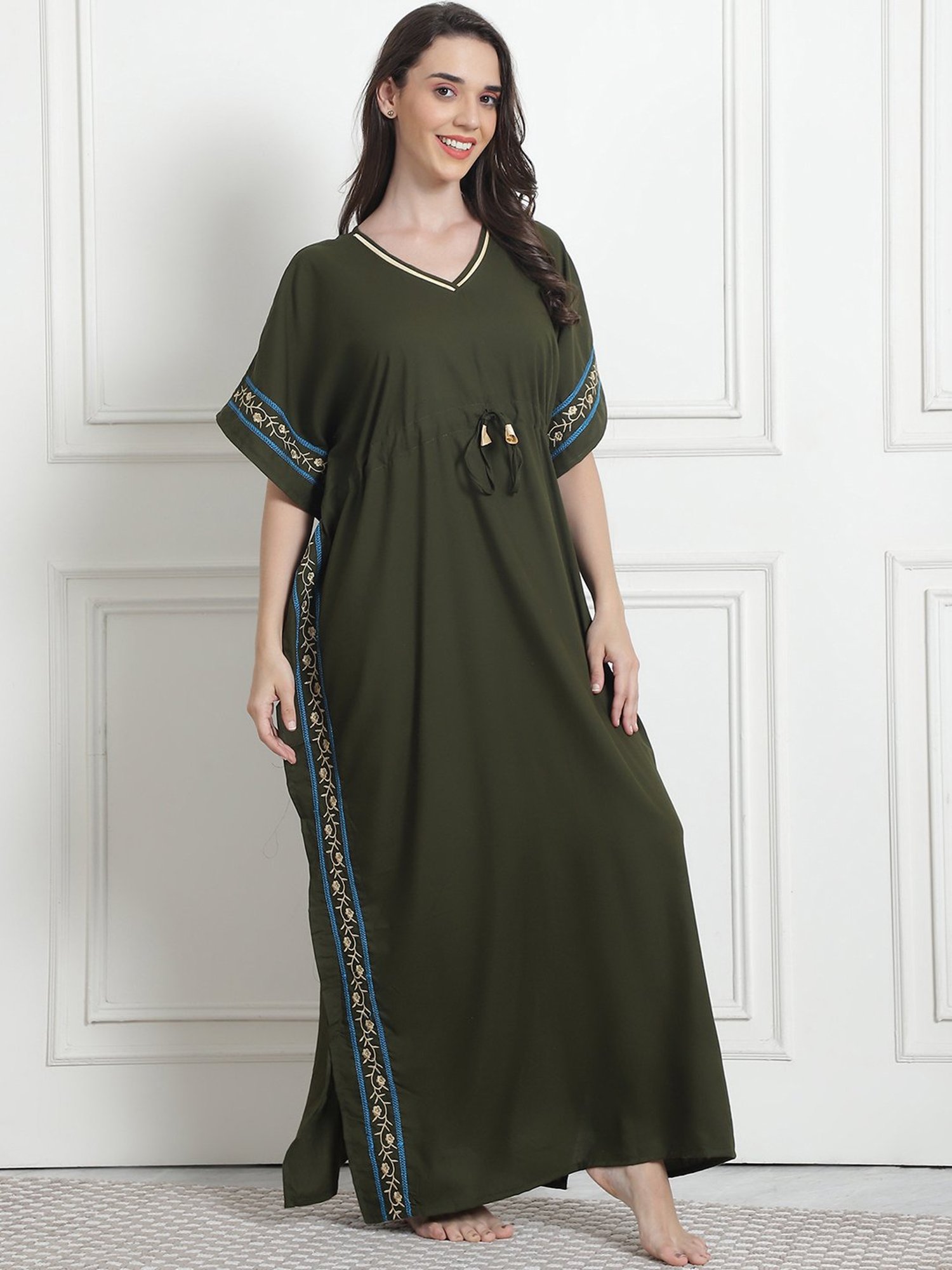 Secret Wish Olive Kaftan Nighty