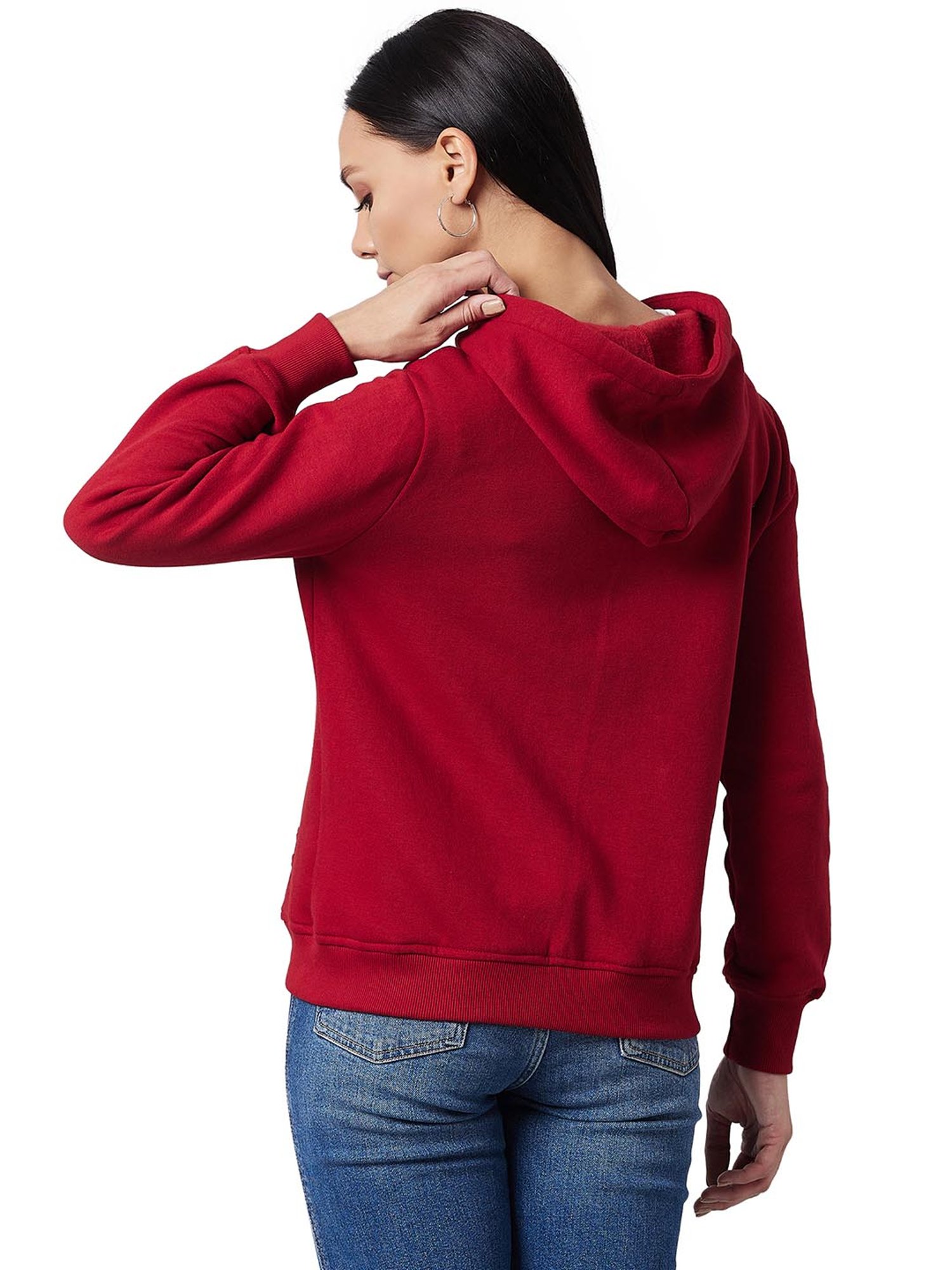 DOLCE CRUDO Maroon Hooded Sweatshirt