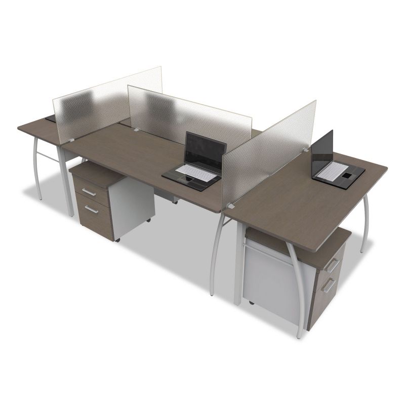 Linea Italia Trento Line Rectangular Desk 59-1/8w x 23-5/8d x 29-1/2h Mocha/Gray TR742MOC