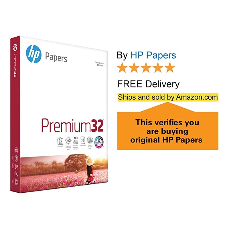 s Printer Paper, Premium32, 8.5x11, Letter, 32lb Paper, 100 Bright - 6 Packs / 1,500 Sheets - Presentation Paper (113500C)