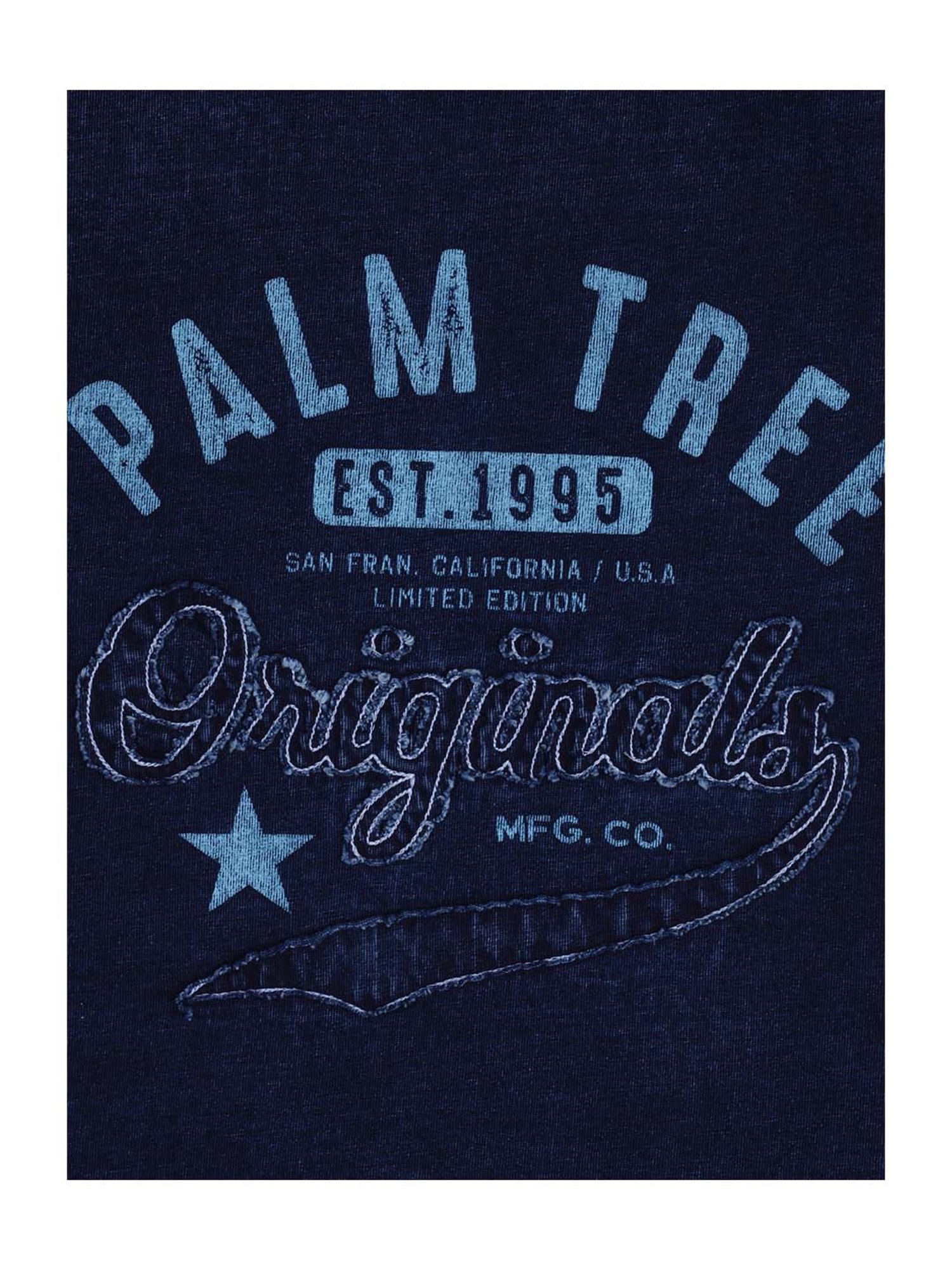 Palm Tree Kids Black Cotton Printed T-Shirt