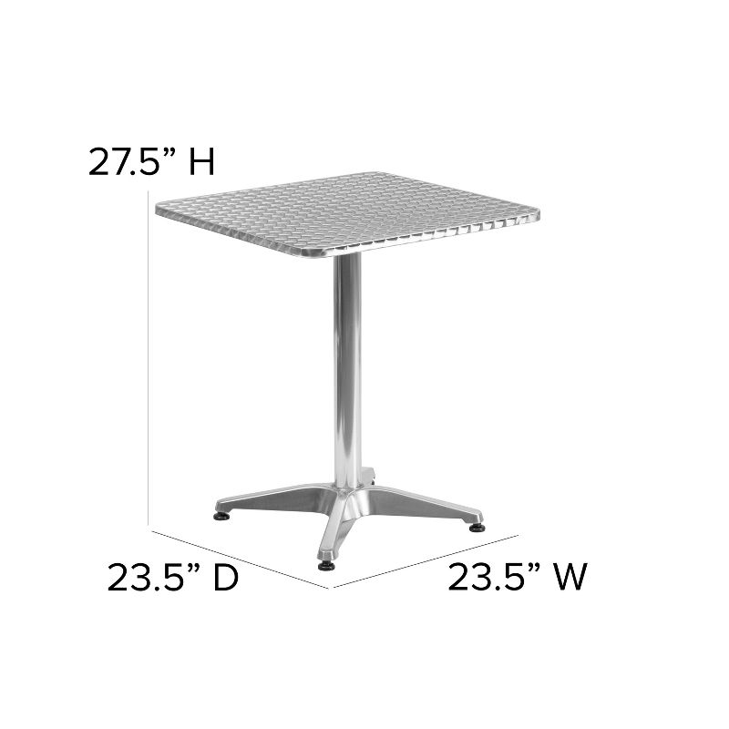 Emma and Oliver 23.5" Square Aluminum Indoor-Outdoor Table
