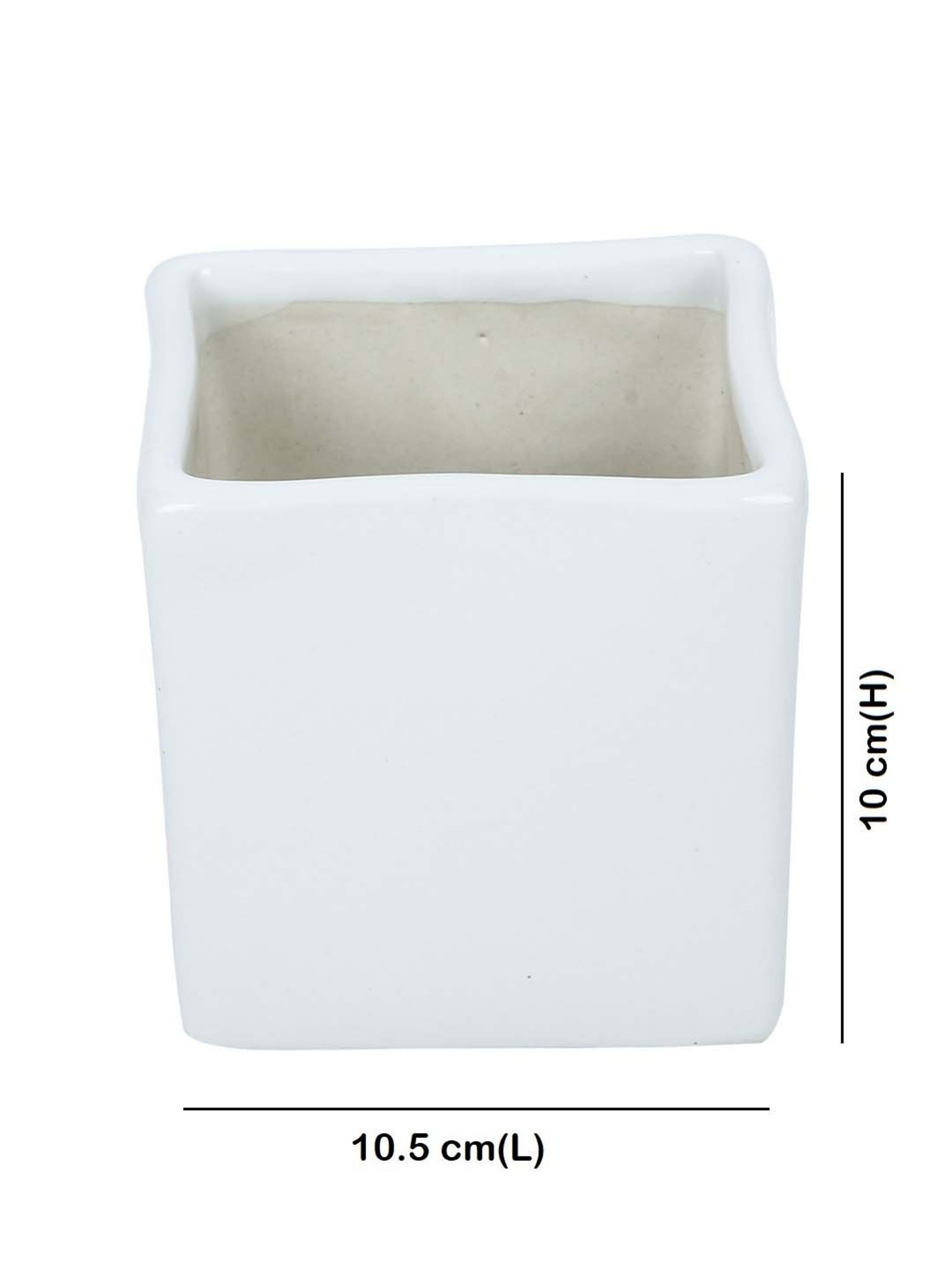 Aapno Rajasthan White Ceramic Planter Pot - Set of 1