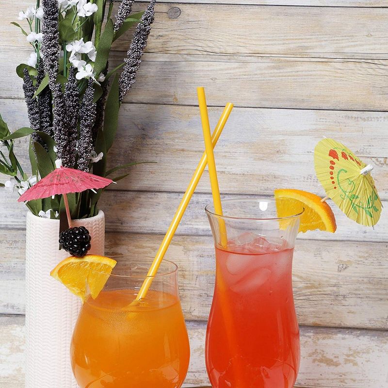 Juvale 300-Pack Plastic Orange Disposable Party Drinking Straws, Extra Long Size, 10 Inches