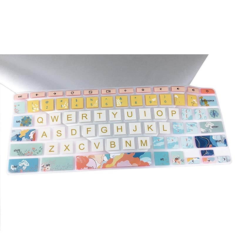 Silicon Keyboard Cover Skin for HP Chromebook 11 x360 116 Chromebook 11 G2G3G4G5G6 EEG7 EE 116 HP Chromebook 14ca 14ak 14X SeriesHP Chromebook 14 G2 G3 G4Little Flower