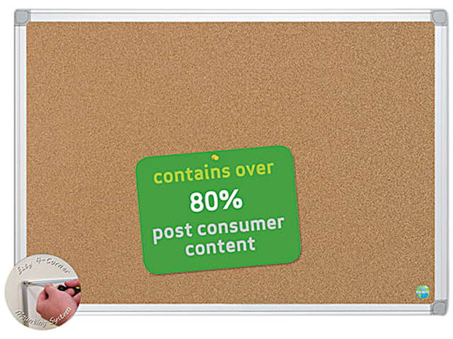 Bi-Silque CA051790 Earth-It Cork Board, 36 x 48, Aluminum Frame