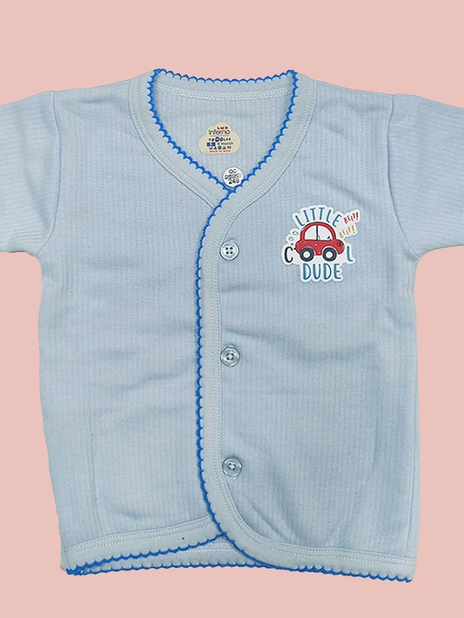 LUX Inferno Kids Blue Printed Full Sleeves Thermal Set