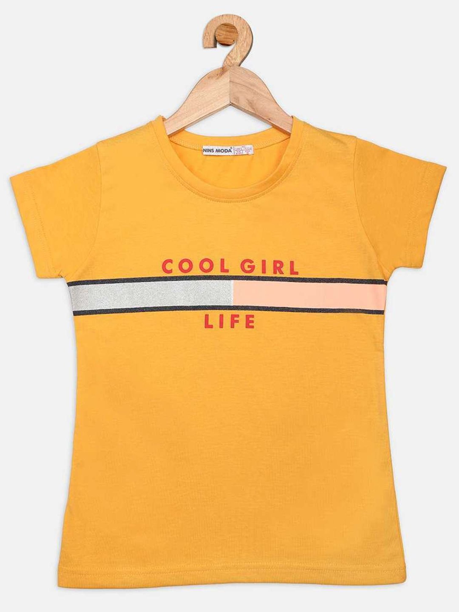 NINS MODA Kids Mustard Printed Top