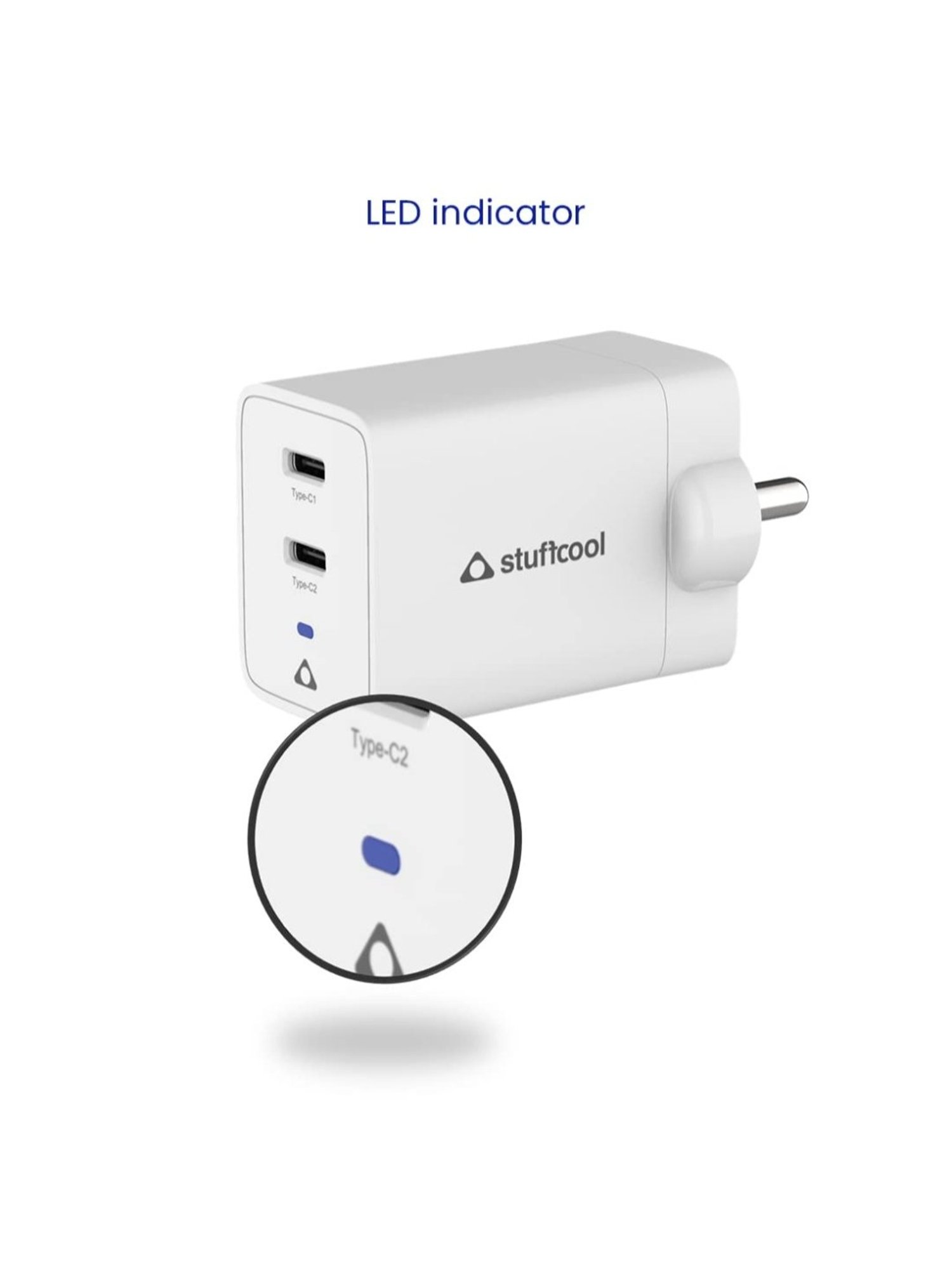 Stuffcool Nuevo PD20W Smallest Wall Charger for Latest iPhone 15,14,13,12 (Blue)