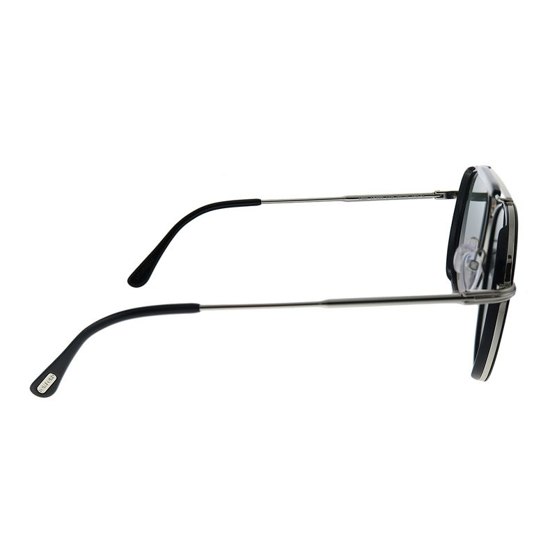 Tom Ford Tripp TF 666 01B Unisex Pilot Sunglasses Black on Rhodium 58mm
