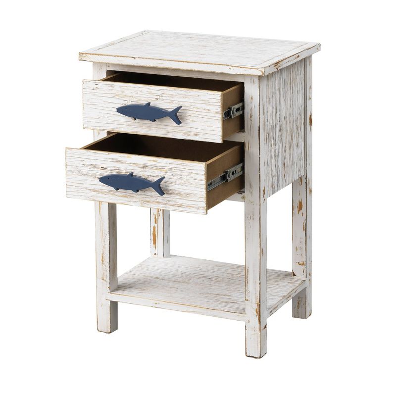 Bay City Coastal 2 Drawer Accent Table White - Treasure Trove Accents