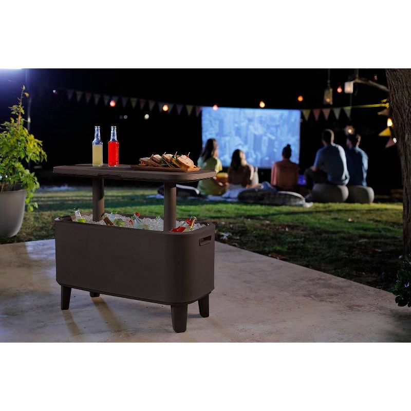 Breeze Bar Patio Beverage Cooler Bar Table - Brown - Keter