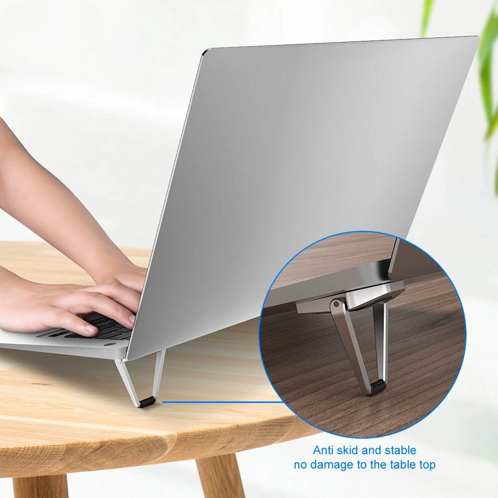 Mini Portable Invisible Laptop Holder Adjustable Cooling Feet Foldable Stand Heat Reduction Laptop Holder Stand Laptop