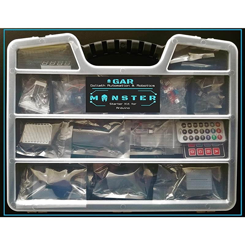 Monster Starter Kit for Arduino Uno Mega Nano, Complete Set with ESP32, 25 Sensor Modules, Bluetooth WiFi Ethernet Wireless for Electronics STEM Robotics Projects