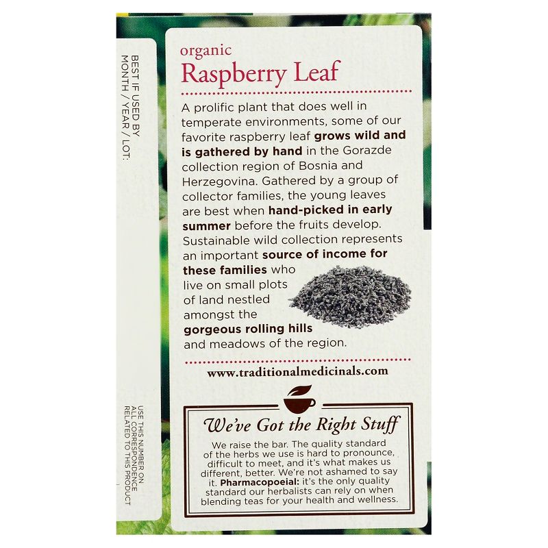 Traditional Medicinals Organic Raspberry Leaf Herbal Tea - 16ct