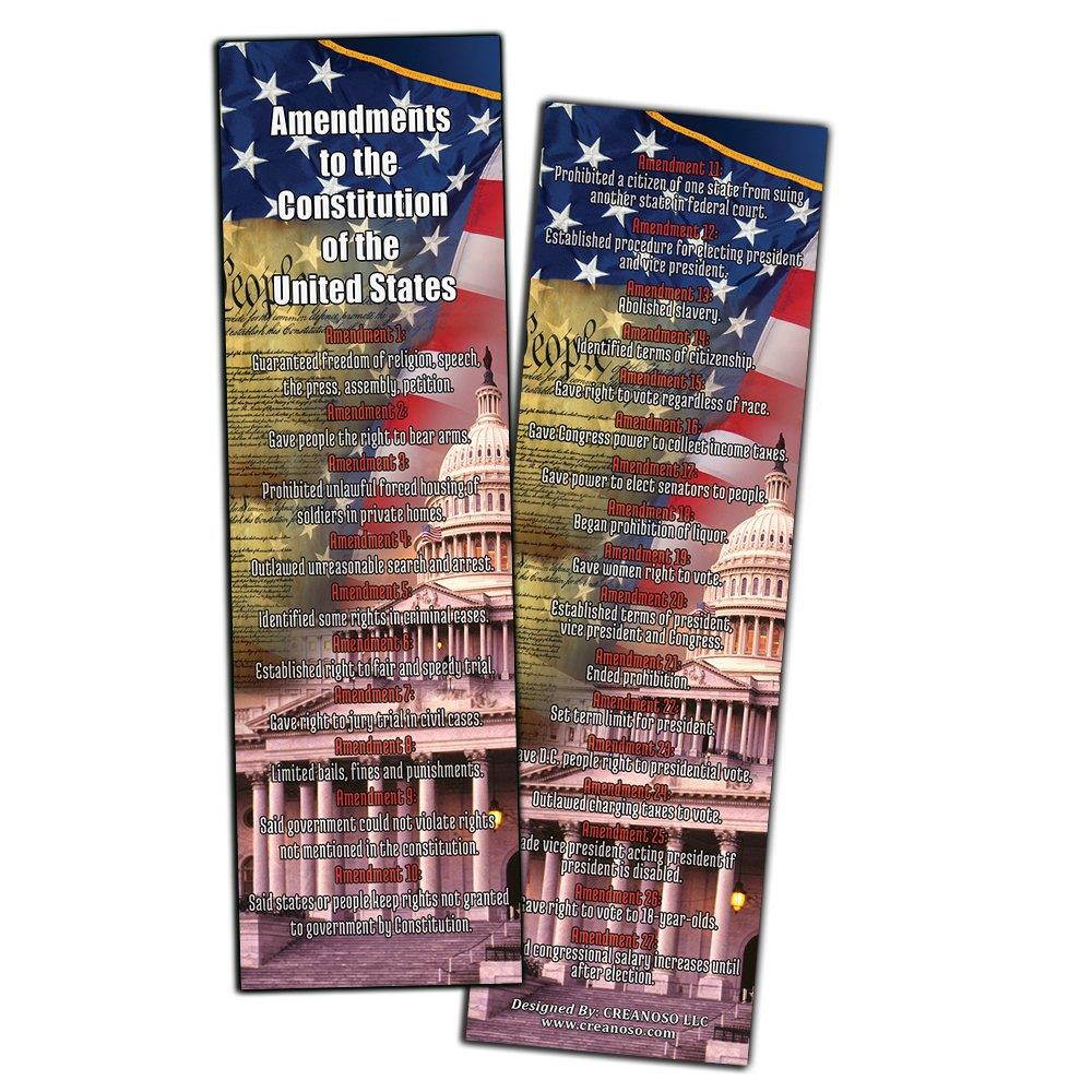 Patriotic Bookmarks Note Cards (60-Pack) - States and Capitals - US Presidents Updated - Proud to be an American - Pledge of Allegiance - Constitution Amendments - Page Markers 4th of July Gifts