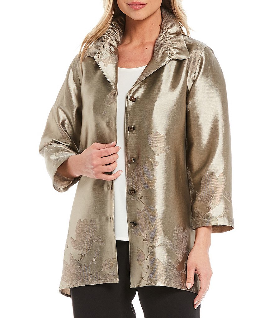 Kasper Glen Plaid Notch Lapel Two Button Front Pocket Jacket