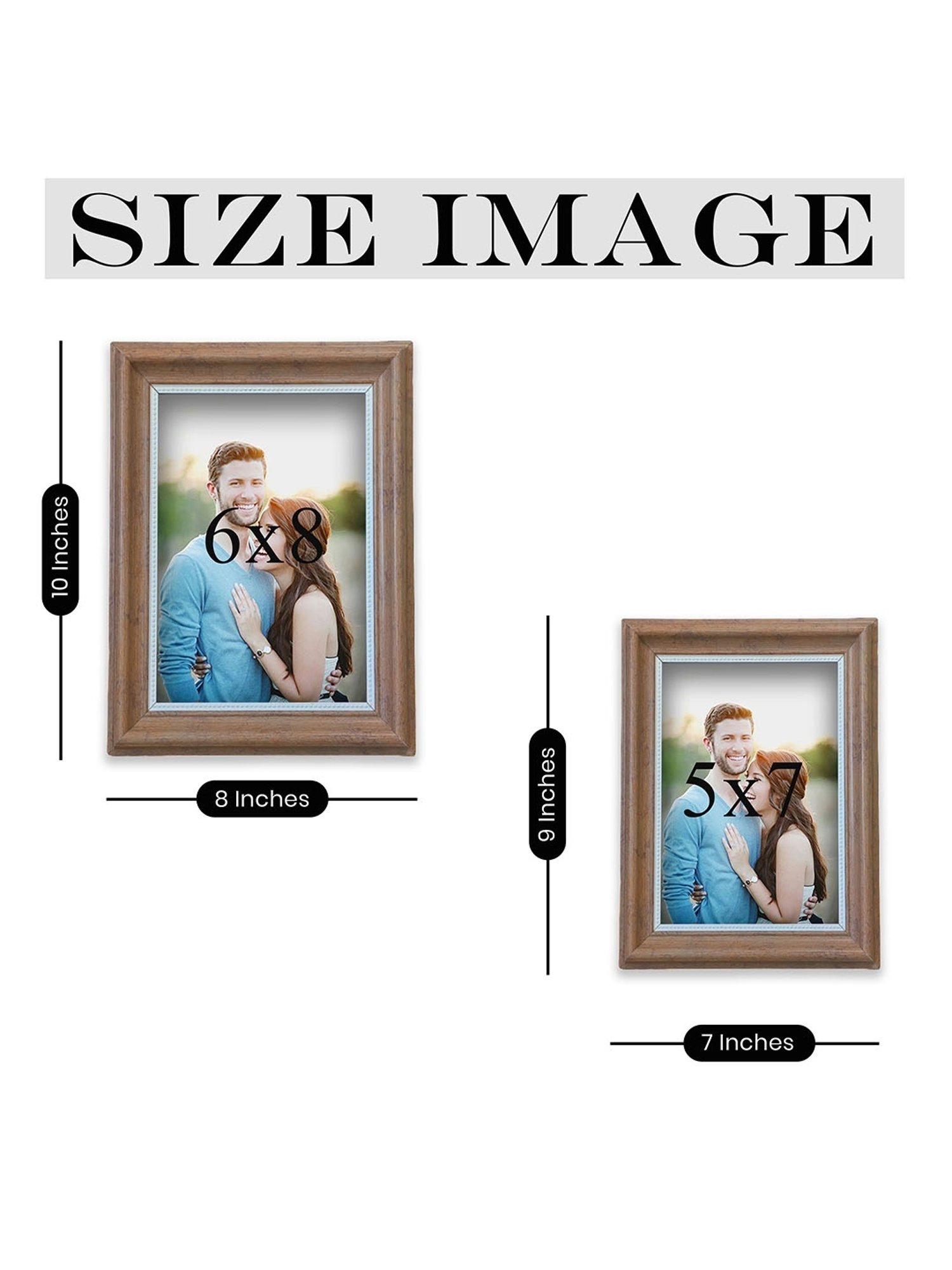 House This Kangto Brown & White Wood Photo Frame Gift Set