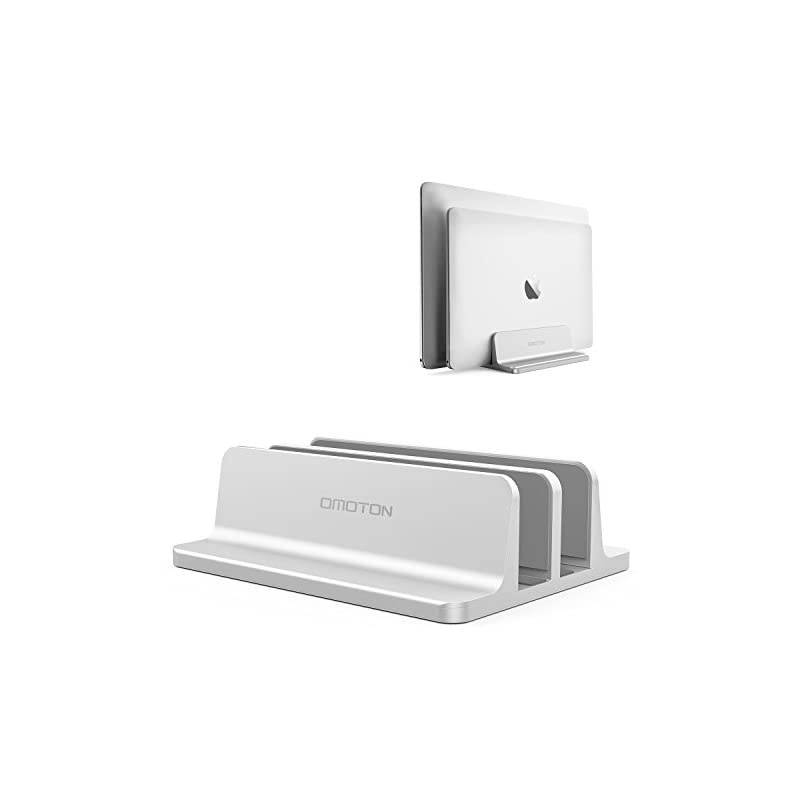 Updated Dock Version Vertical Laptop Stand  Double Desktop Stand Holder with Adjustable Dock Up to 173 inch Fits All MacBookSurfaceSamsungHPDellChrome Book Silver