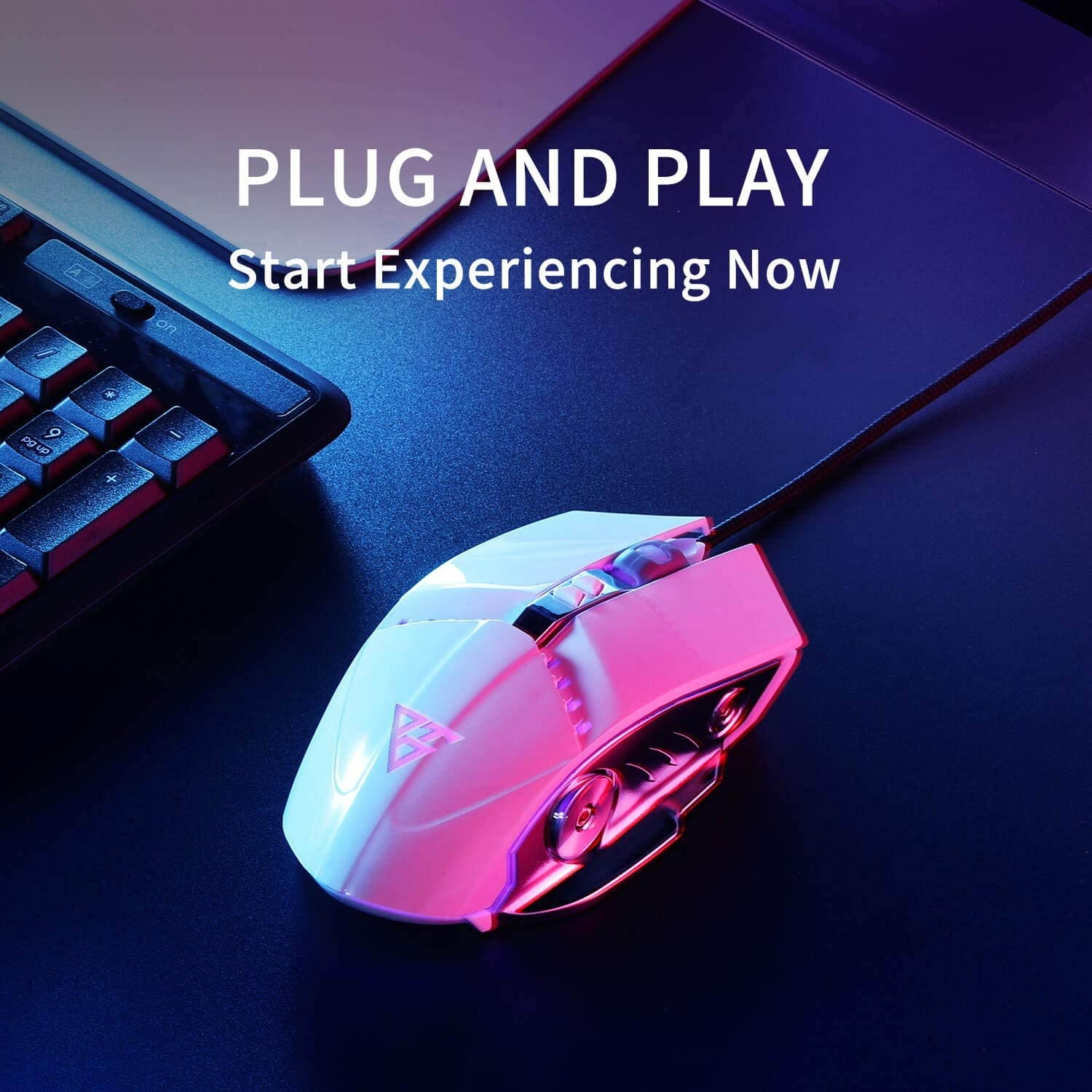 LENRUE Gaming Mouse Wired Ergonomic Computer Mice with 7 Programmable Buttons 4 Circular & Breathing LED Light 4 Adjustable DPI Up to 3200 for PC Mac Laptop and Gamer